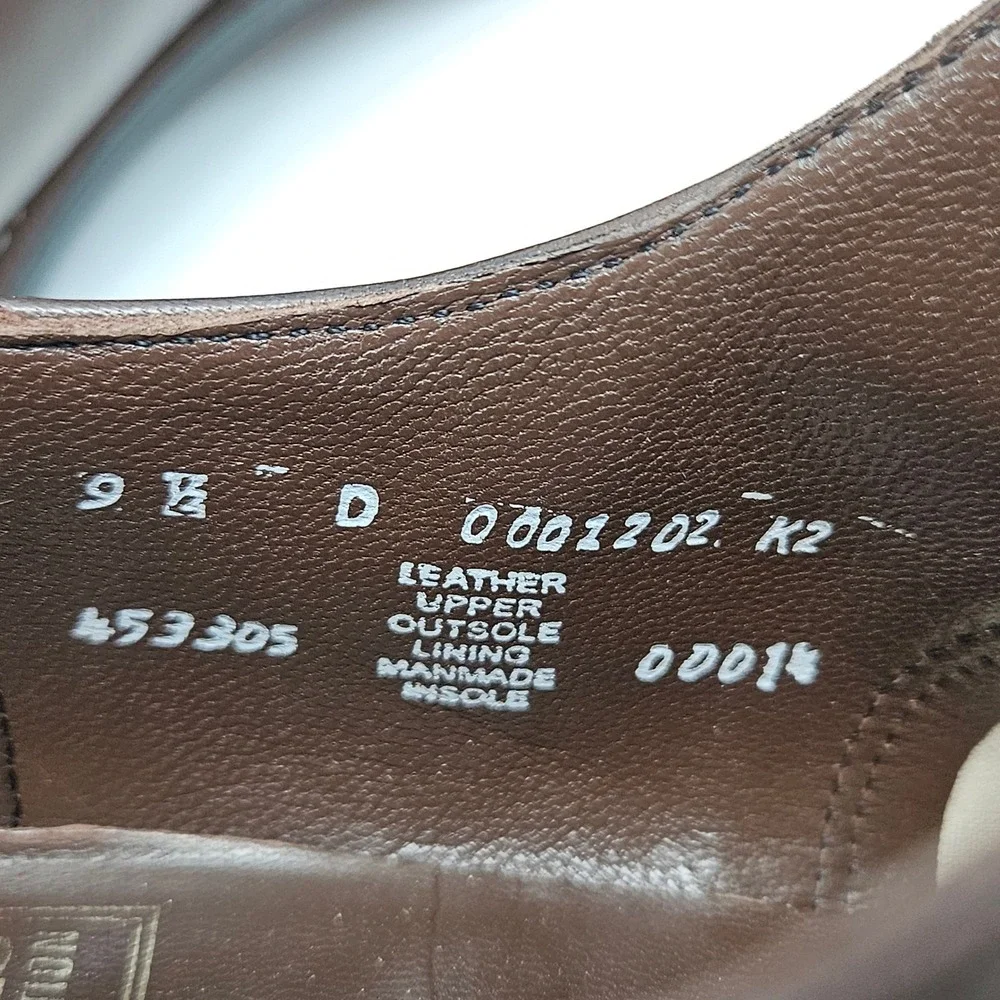 Johnston & Murphy Mens 9.5 D Brown Leather Cap Toe Oxford Dress Shoes 453305